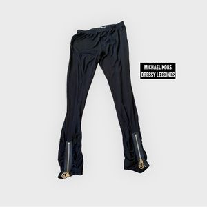 Dressy Black Leggings with Zippers